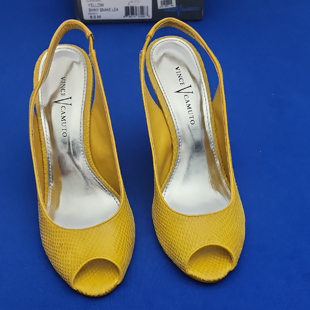 Vince Camuto Sunny Yellow Slingback Heels